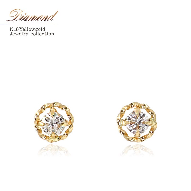 K18YG ダイヤモンド ピアス_01