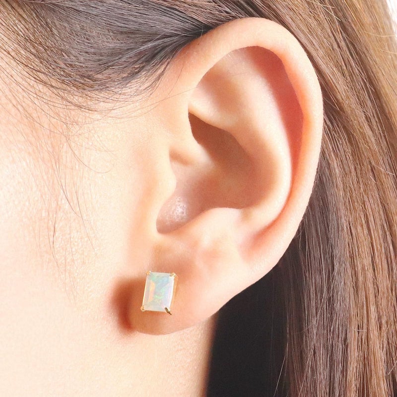 K18YG オパールピアス 10月誕生石_04