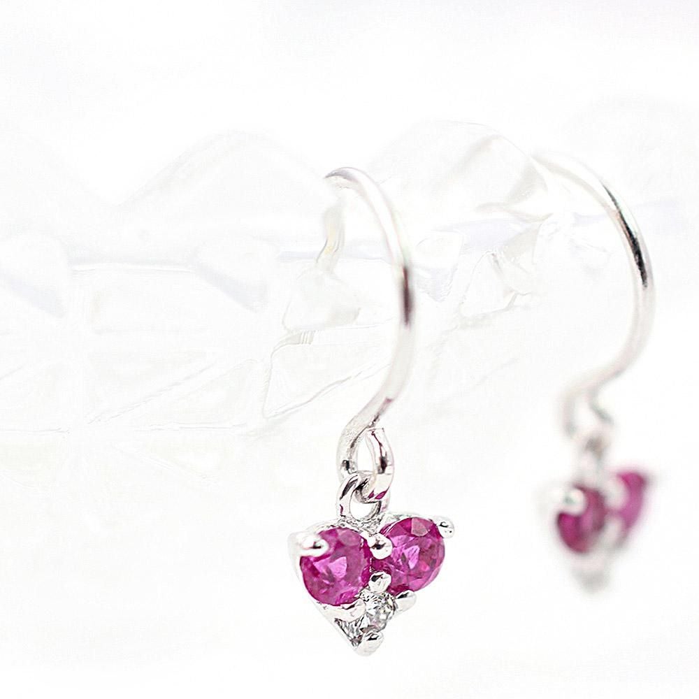 K18WG ルビー＆ダイヤモンド ハートピアス_03