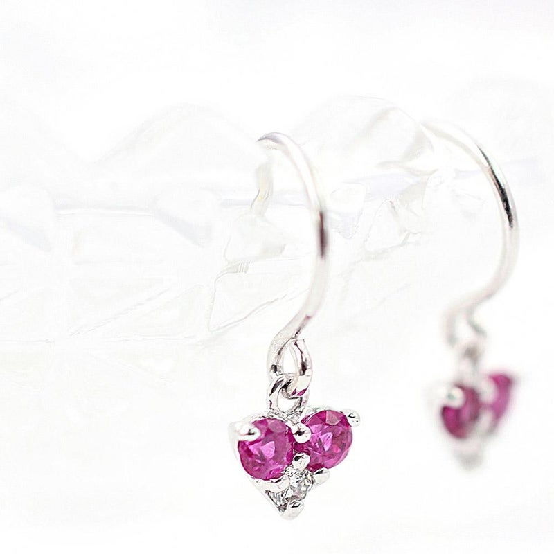 K18WG ルビー＆ダイヤモンド ハートピアス_03