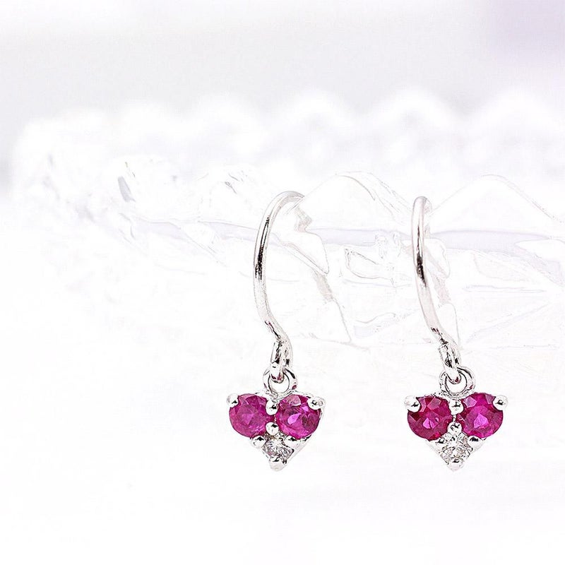 K18WG ルビー＆ダイヤモンド ハートピアス_09