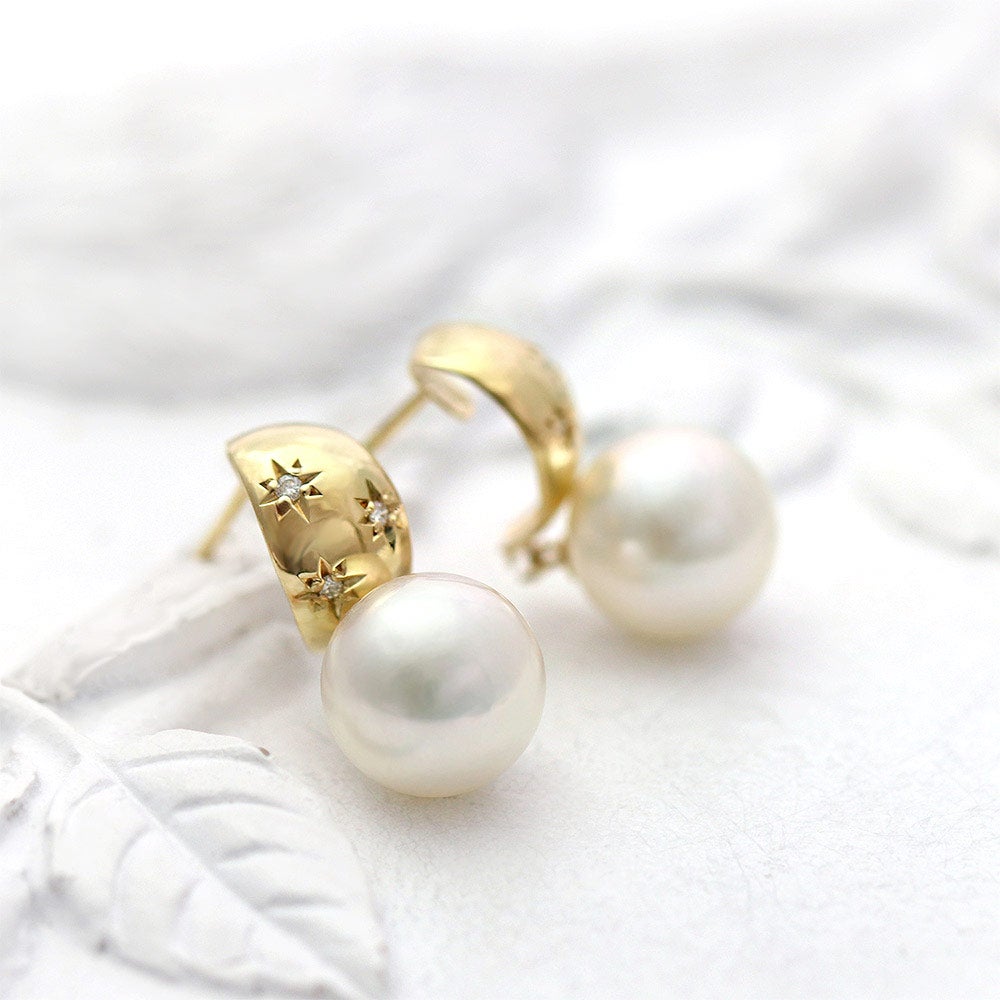 K18YG アコヤ真珠＆ダイヤモンド ピアス_02