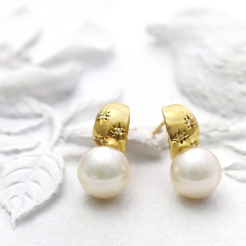 K18YG アコヤ真珠＆ダイヤモンド ピアス_09