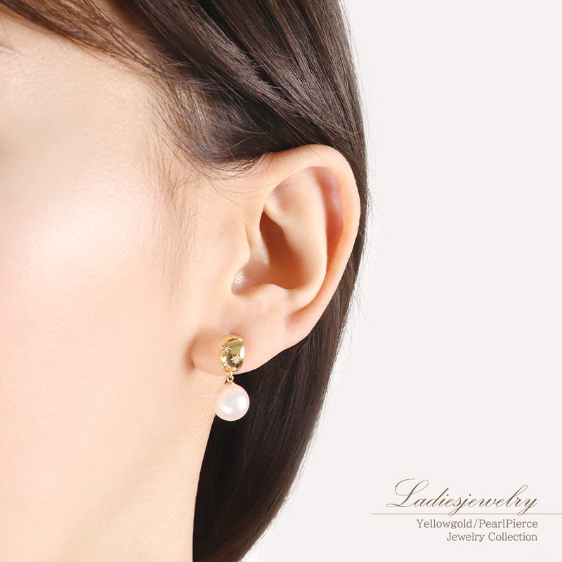 K18YG アコヤ真珠＆ダイヤモンド ピアス_11