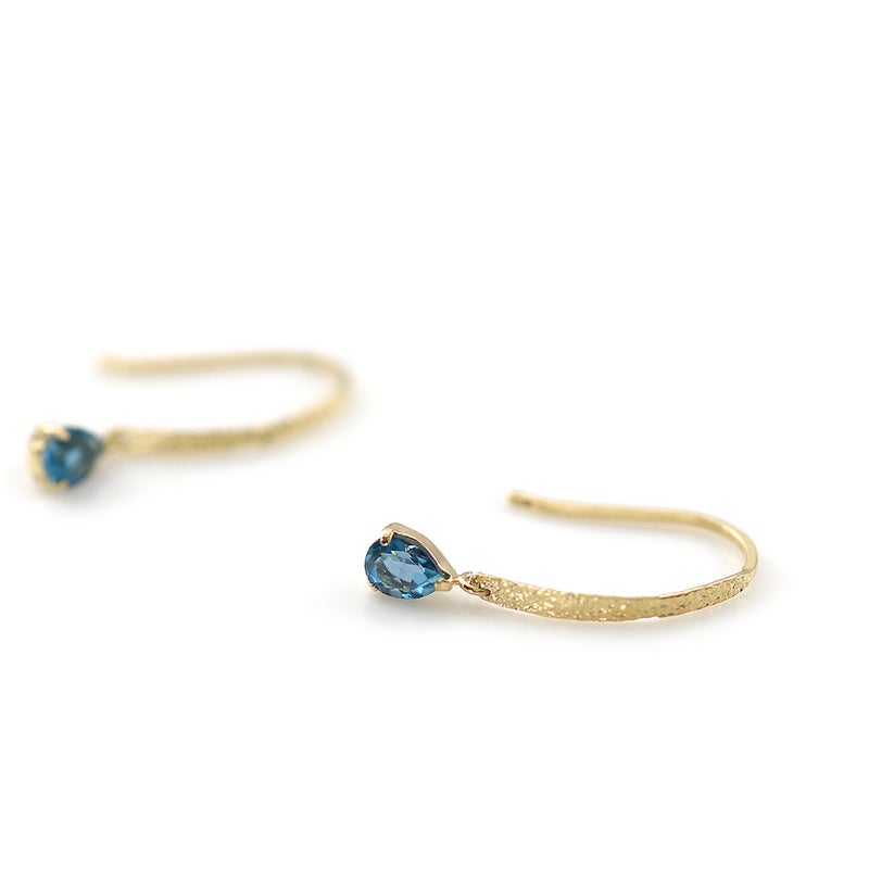 K18YG ロンドンブルートパーズ フックピアス 11月誕生石_11