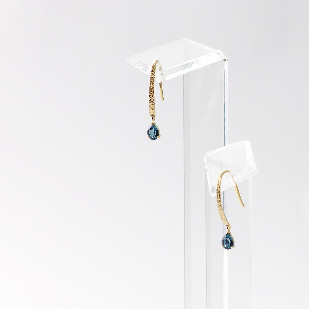 K18YG ロンドンブルートパーズ フックピアス 11月誕生石_12