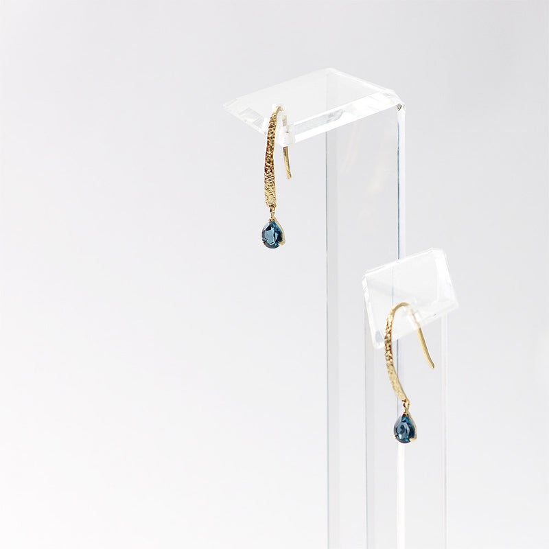 K18YG ロンドンブルートパーズ フックピアス 11月誕生石_12