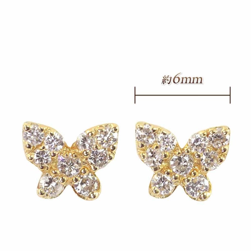 K18YG ダイヤモンド バタフライピアス_04