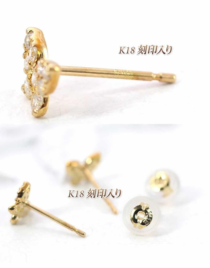 K18YG ダイヤモンド バタフライピアス_05