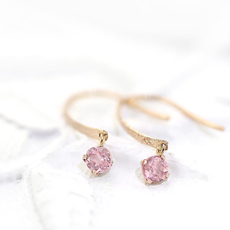 K18PG ピンクトルマリン フックピアス_02