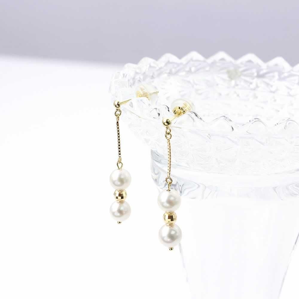 K18 アコヤ真珠 ロングピアス_02