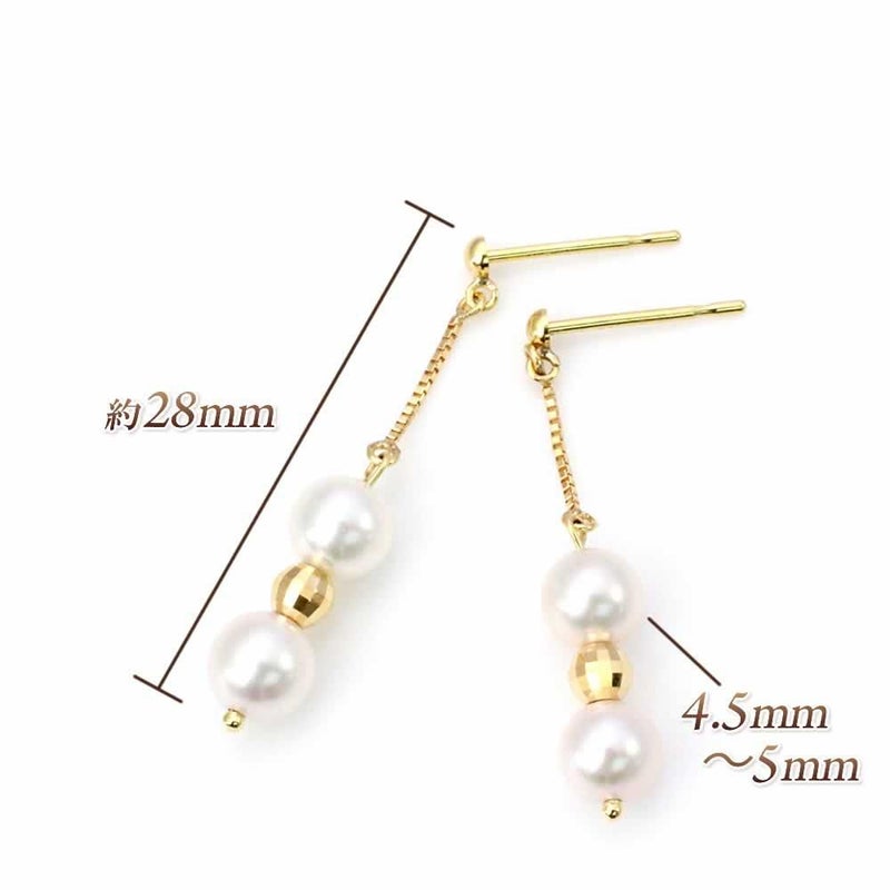 K18 アコヤ真珠 ロングピアス_04