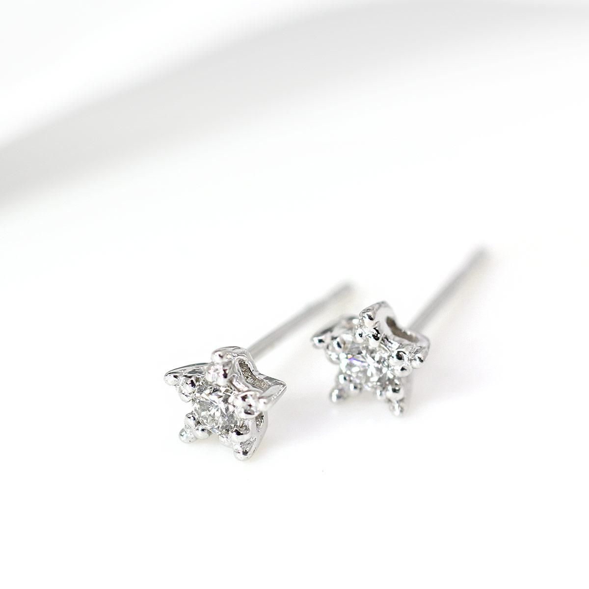 K18WG ダイヤモンド スターピアス_02