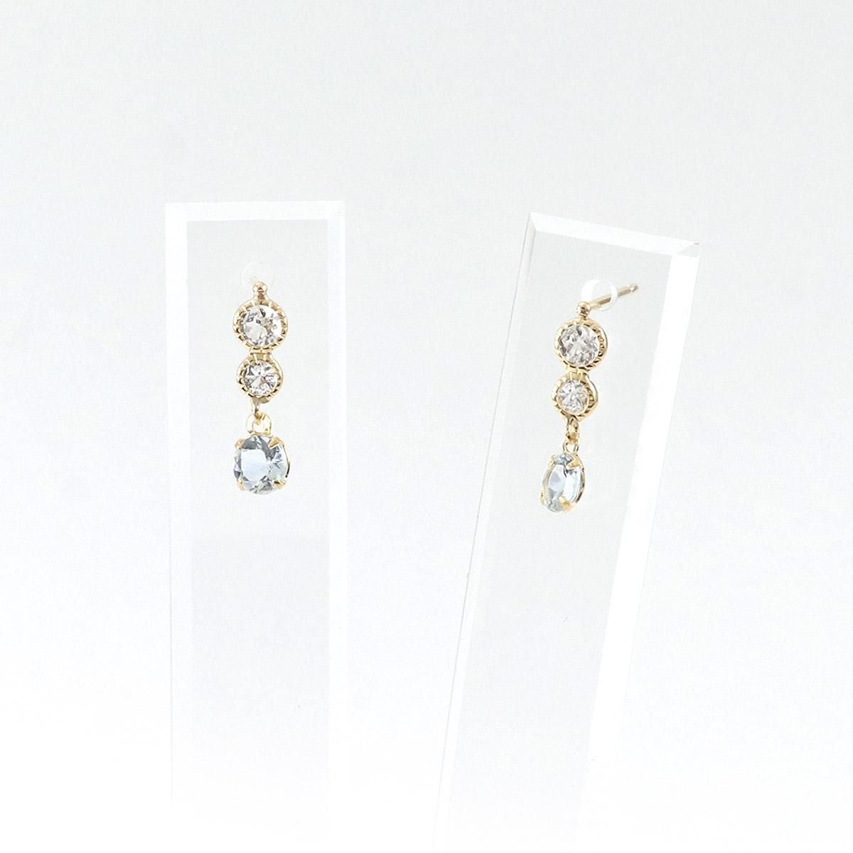 K18YG ガーネットorアクアマリンorアメジスト ピアス_03