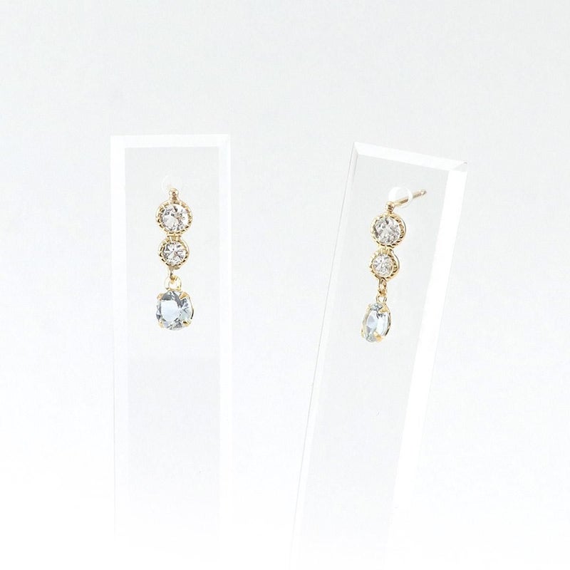 K18YG ガーネットorアクアマリンorアメジスト ピアス_03