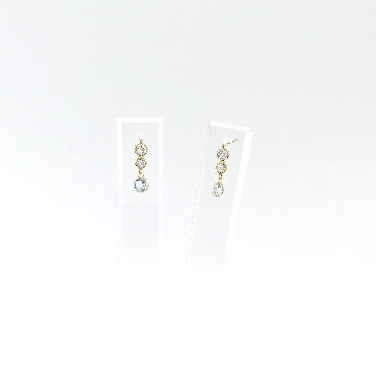 K18YG ガーネットorアクアマリンorアメジスト ピアス_10