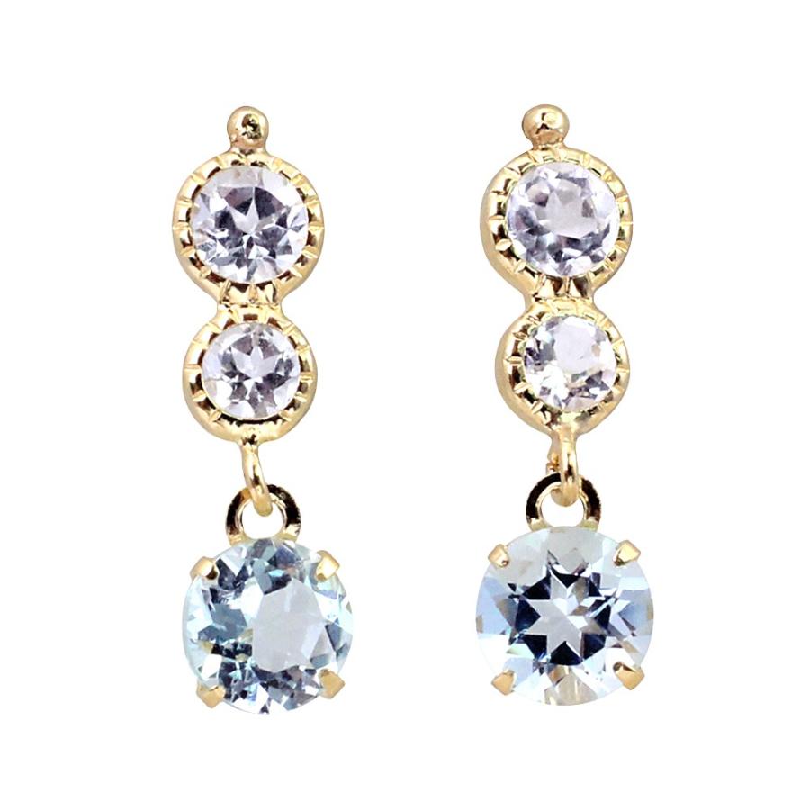 K18YG ガーネットorアクアマリンorアメジスト ピアス_22