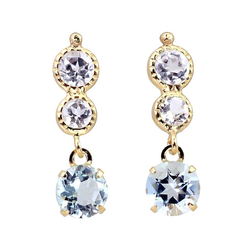 K18YG ガーネットorアクアマリンorアメジスト ピアス_22