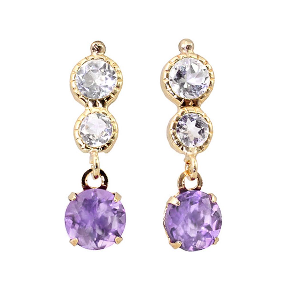 K18YG ガーネットorアクアマリンorアメジスト ピアス_23