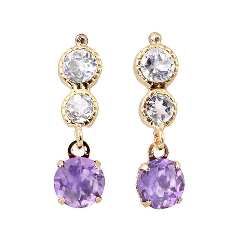 K18YG ガーネットorアクアマリンorアメジスト ピアス_23