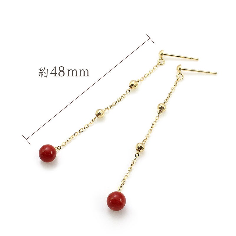 K18YG 珊瑚 ピアス_05