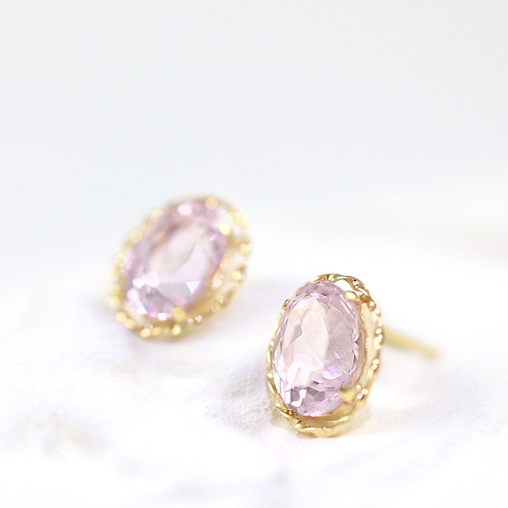 K18YG クンツァイト ピアス 9月 誕生石_02