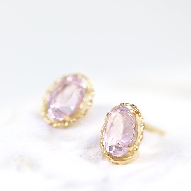 K18YG クンツァイト ピアス 9月 誕生石_02