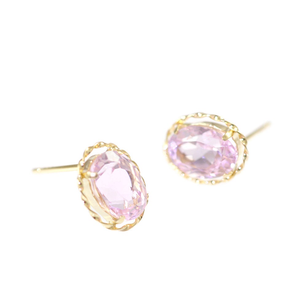 K18YG クンツァイト ピアス 9月 誕生石_03