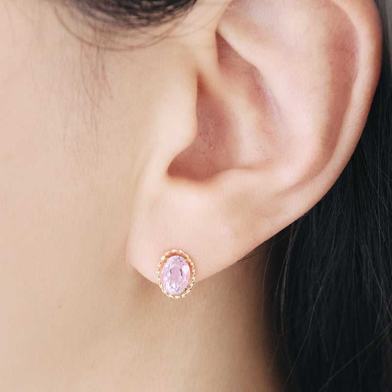 K18YG クンツァイト ピアス 9月 誕生石_05