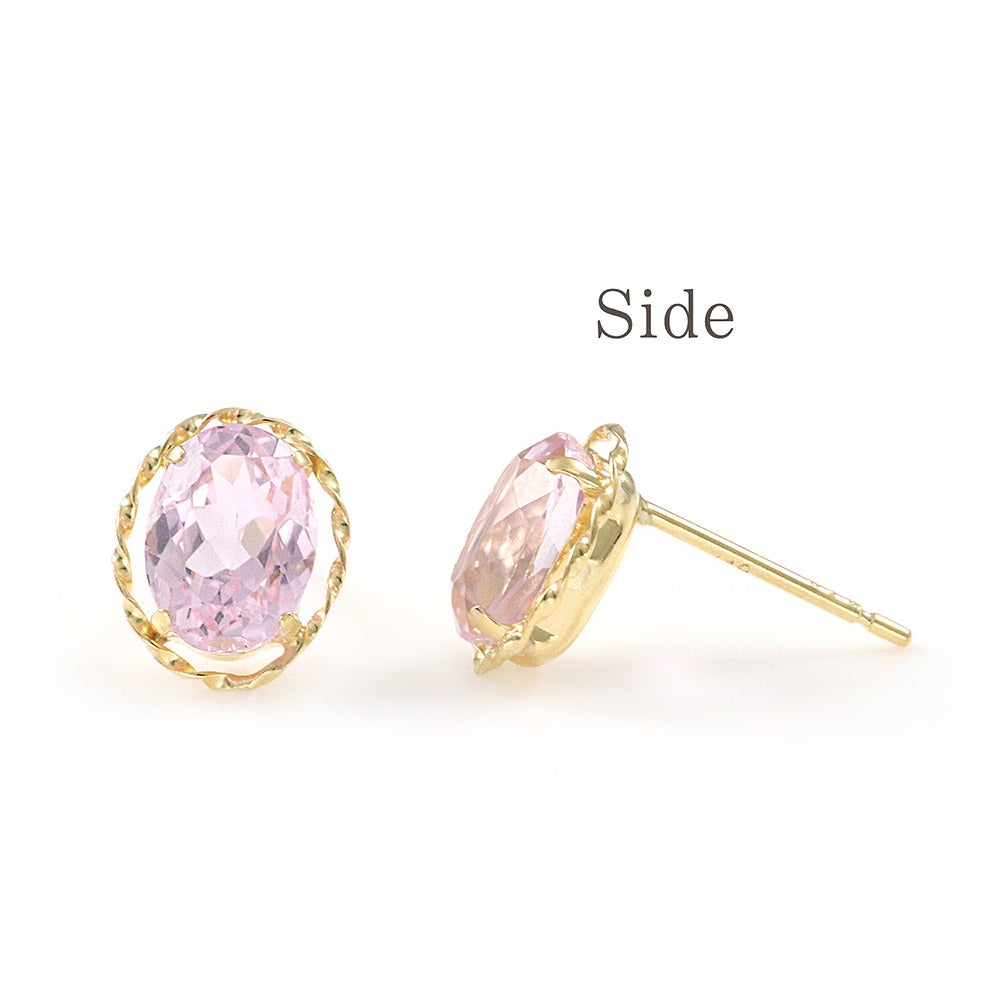 K18YG クンツァイト ピアス 9月 誕生石_10