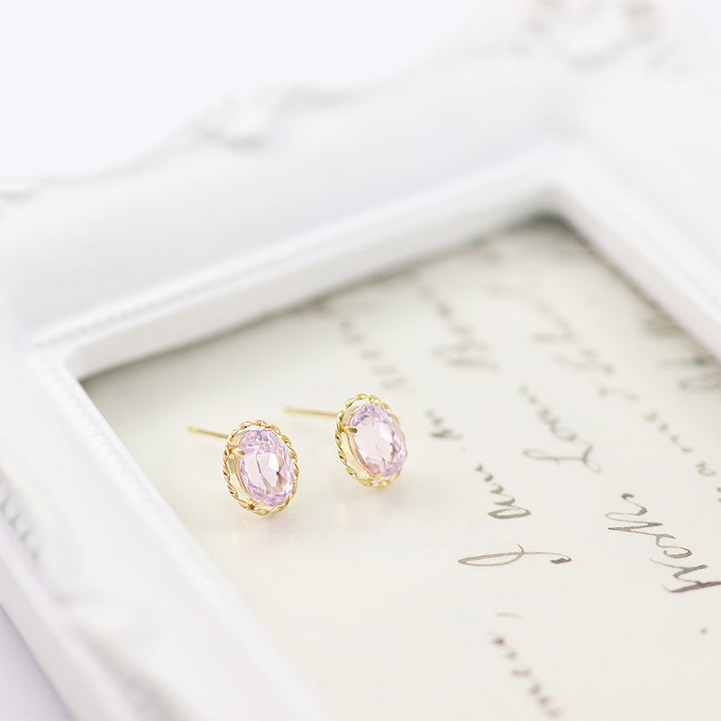 K18YG クンツァイト ピアス 9月 誕生石_11