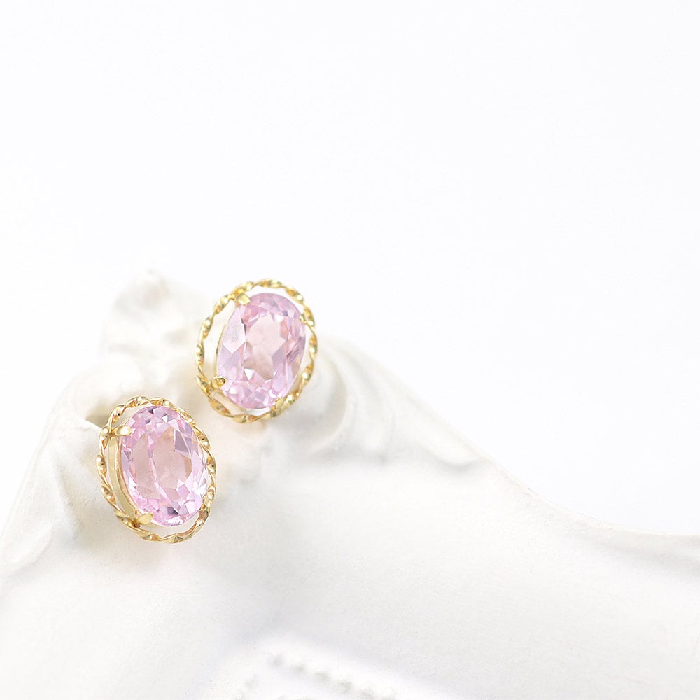 K18YG クンツァイト ピアス 9月 誕生石_12