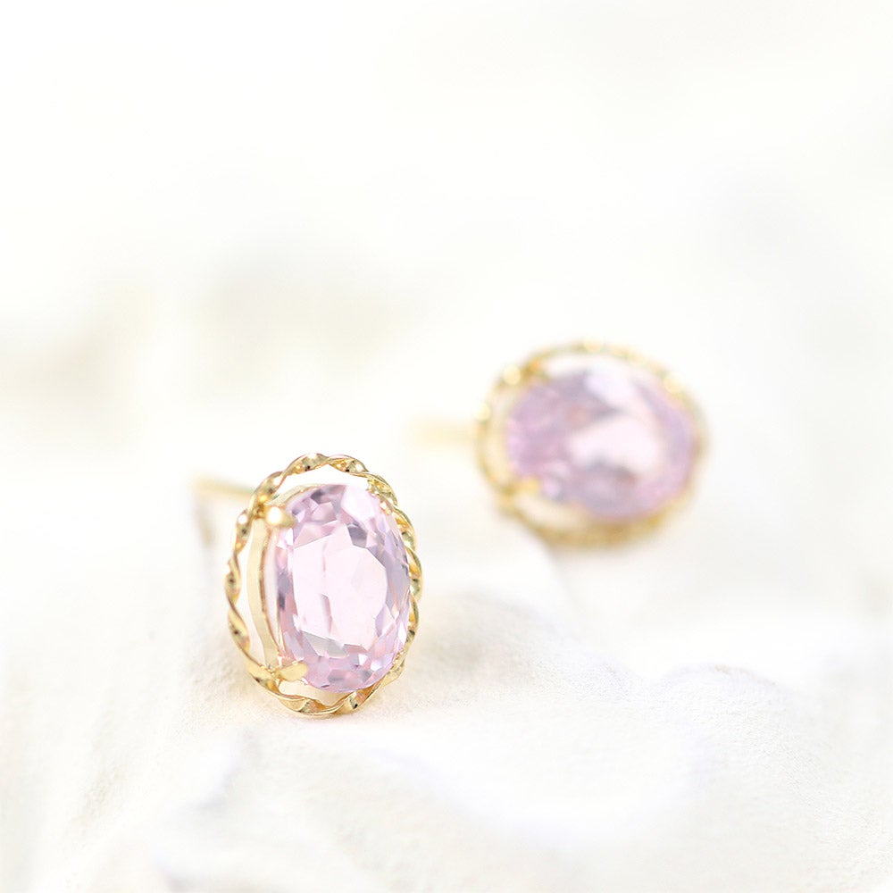 K18YG クンツァイト ピアス 9月 誕生石_13