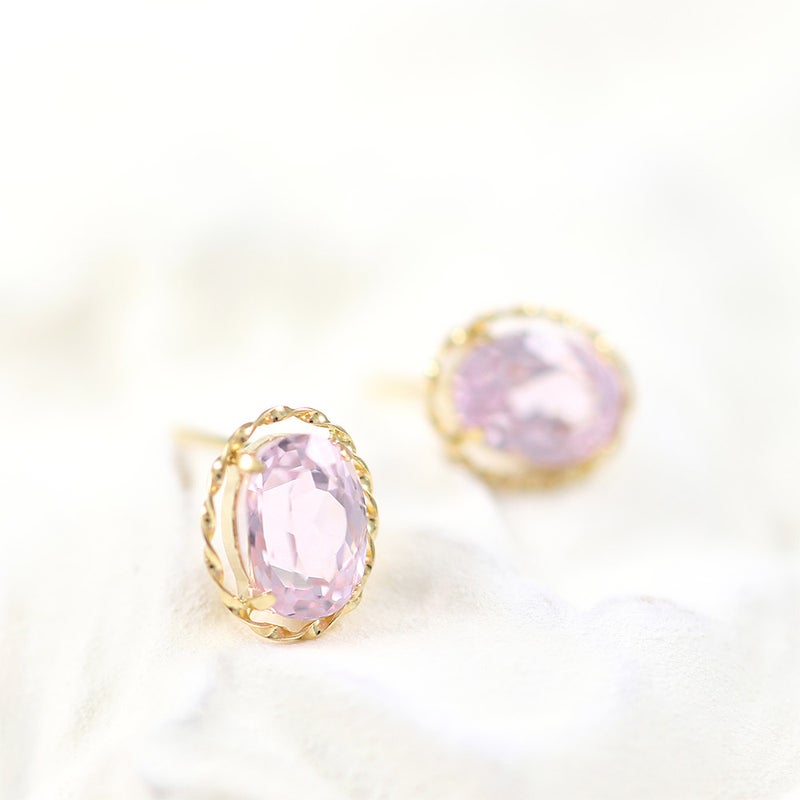 K18YG クンツァイト ピアス 9月 誕生石_13