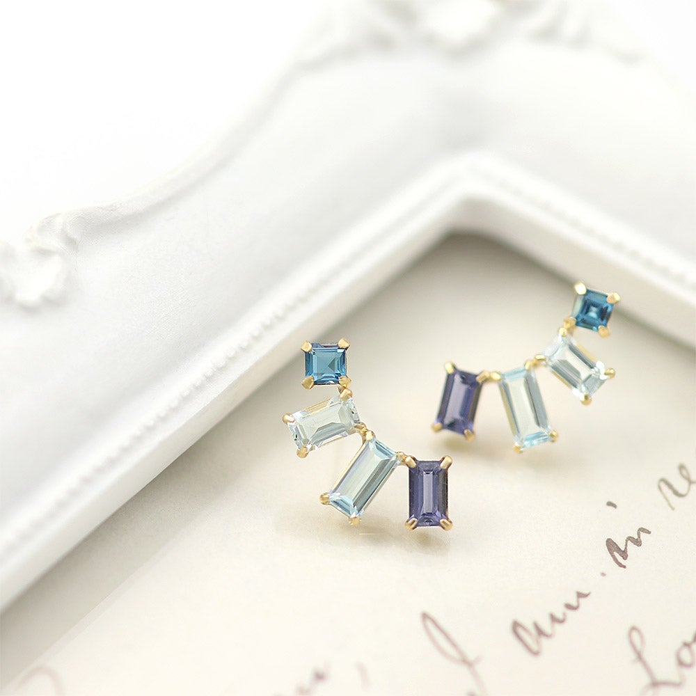 K18YG マルチストーン ピアス_11