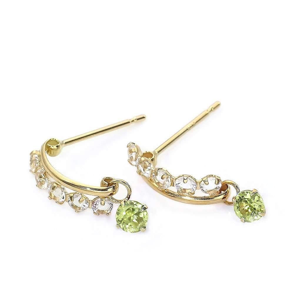 K18YG ホワイトトパーズ＆ペリドット ピアス_02