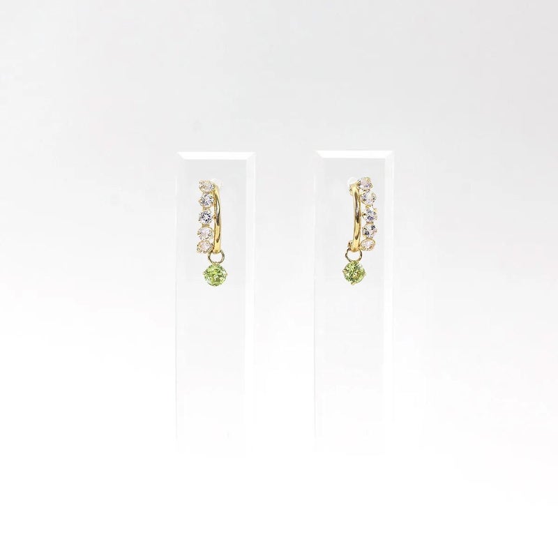 K18YG ホワイトトパーズ＆ペリドット ピアス_03