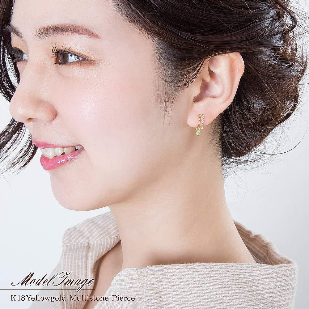 K18YG ホワイトトパーズ＆ペリドット ピアス_04