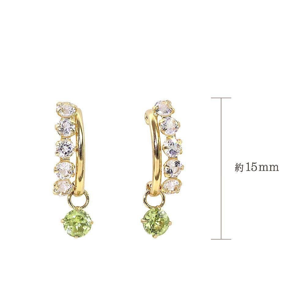 K18YG ホワイトトパーズ＆ペリドット ピアス_05