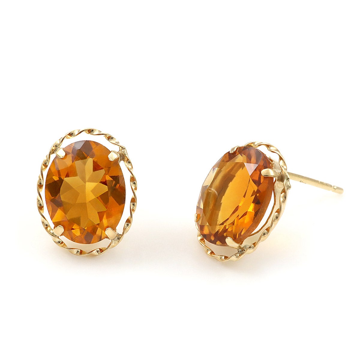 マデイラシトリン原石のピアス　14kgfワイヤーラップ　フカネ巻き K18YG マデイラシトリン ピアス 11月誕生石 | Jewelry ROLA