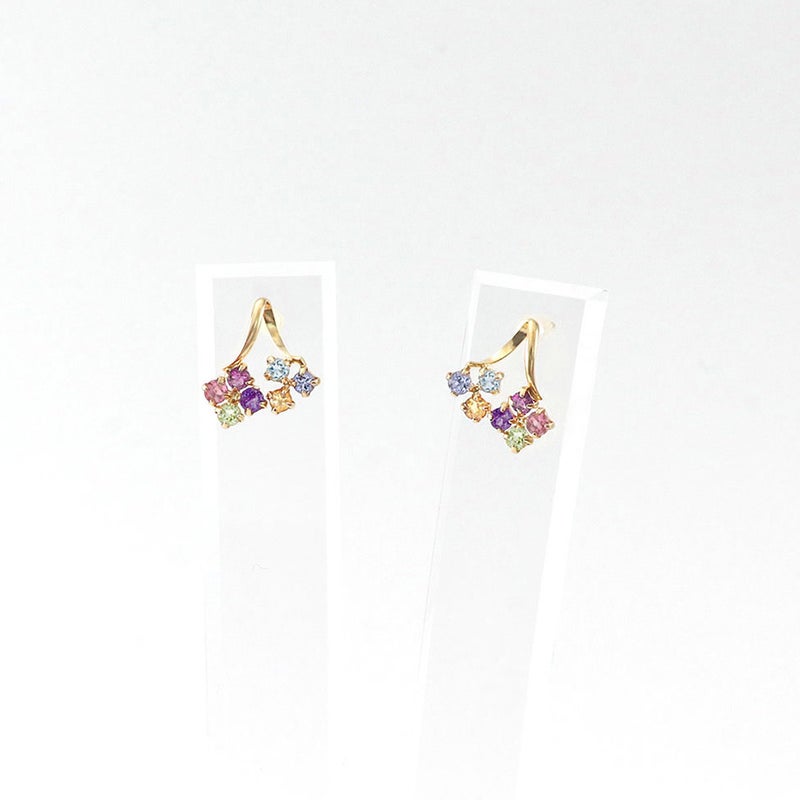 K18YG マルチストーン ピアス_03