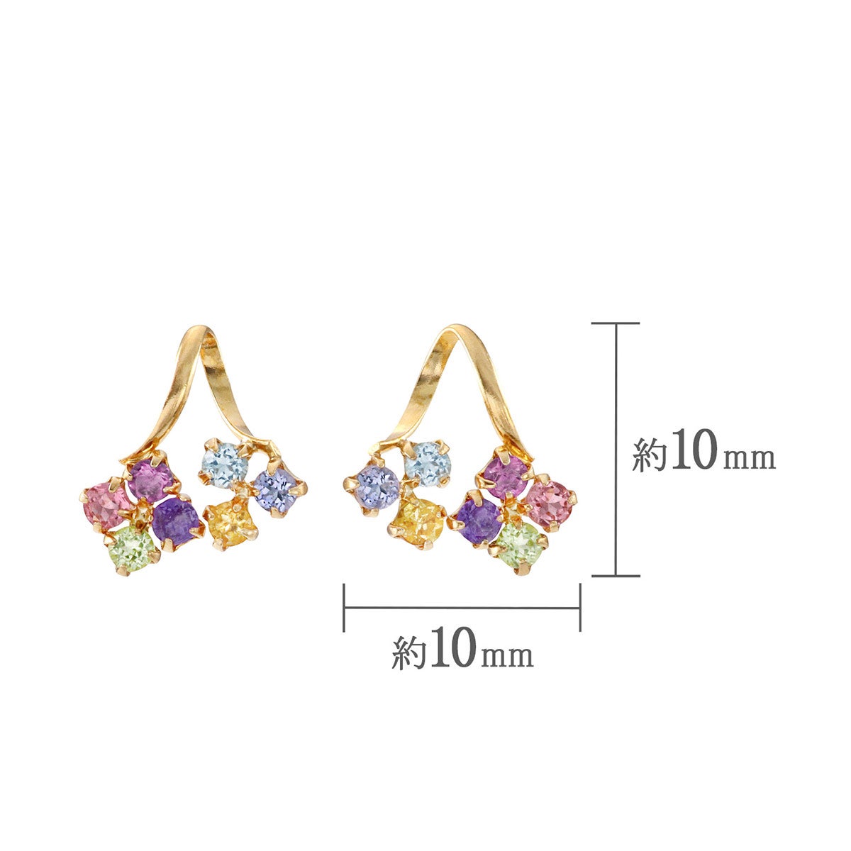 K18YG マルチストーン ピアス_04