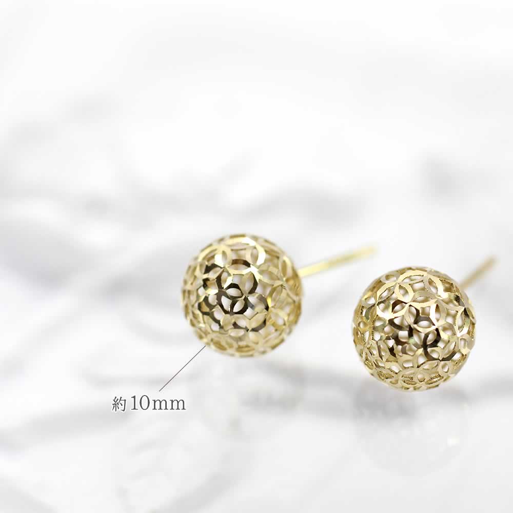 K18YG 透かし柄 ピアス_04