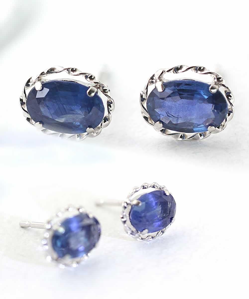 K18WG サファイア ピアス 9月誕生石_03