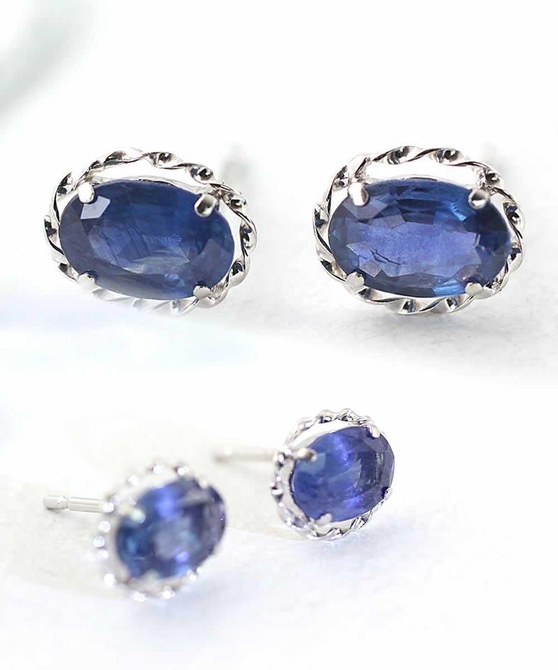 K18WG サファイア ピアス 9月誕生石_03