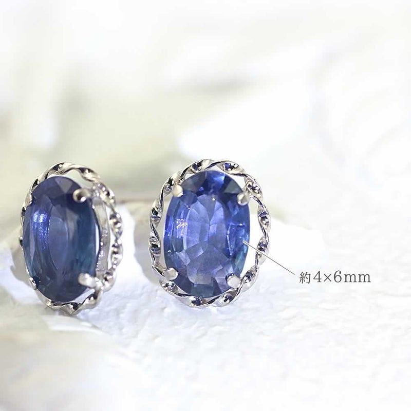 K18WG サファイア ピアス 9月誕生石_05