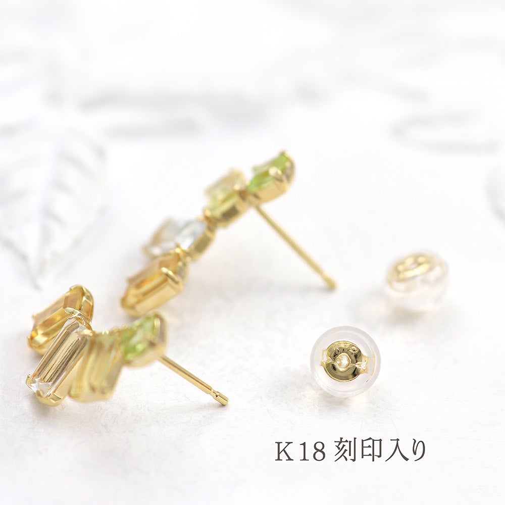 K18YG マルチストーン ピアス | Jewelry ROLA（ジュエリーローラ）