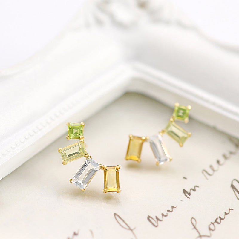 K18YG マルチストーン ピアス_10