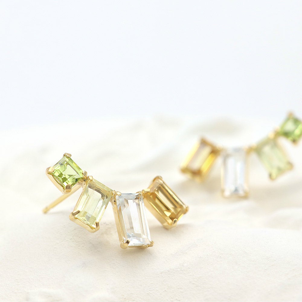 K18YG マルチストーン ピアス_11