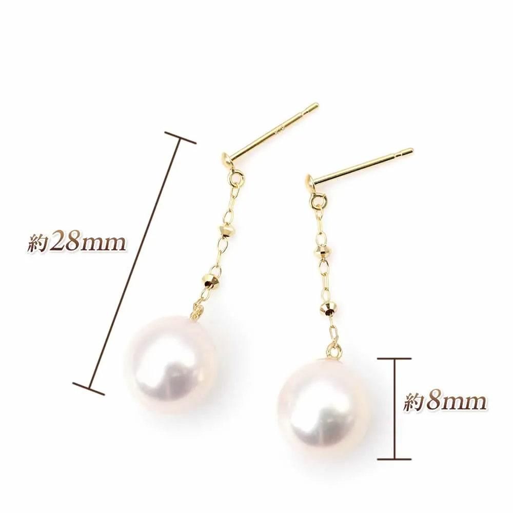 K18YG アコヤ真珠 ロングピアス_04